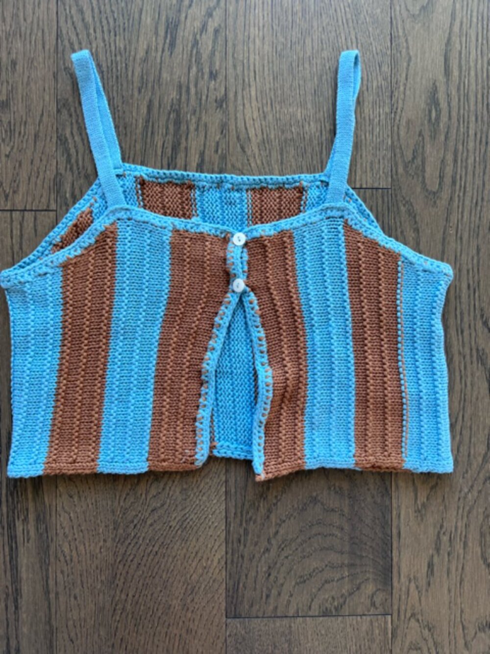 HYFVE Brown and Blue Vertical Striped Knit Cami Top - M